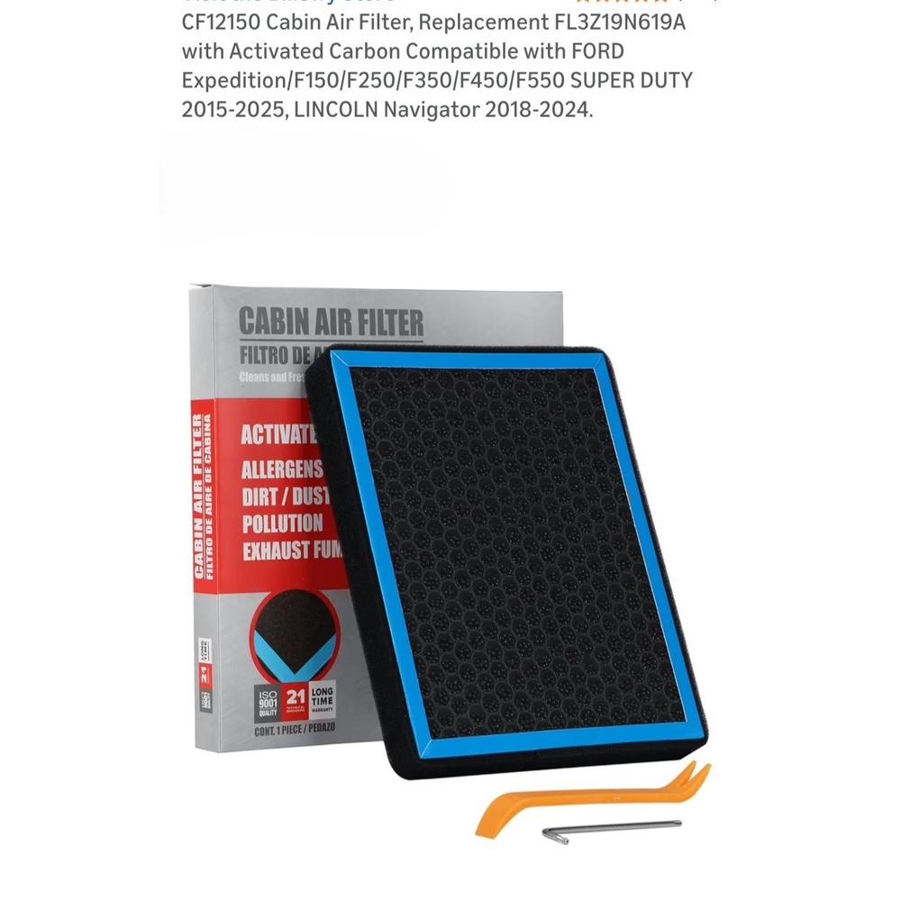 Cabin Air Filter CF12150 Replacement FL3Z19N619A Active Carbon Ford/Lincoln